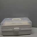 TERGOO 14in 3-Layer Multipurpose Craft Organizers and Storage with Adjustable Dividers, Portable Tackle Box, Folding Art & Craft Case for Medicine, Tool, Sewing Organizer (White, X-Large)