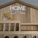 FERAHI Key and Mail Holder for Wall, Wall Key Holder with Shelf, Key Rack Wall Mount, Wood Key Holder Wall Mount, Mail Organizer Wall Mounted, Entryway & Front Door Key Holder with 5 Hooks(White) (Oak)