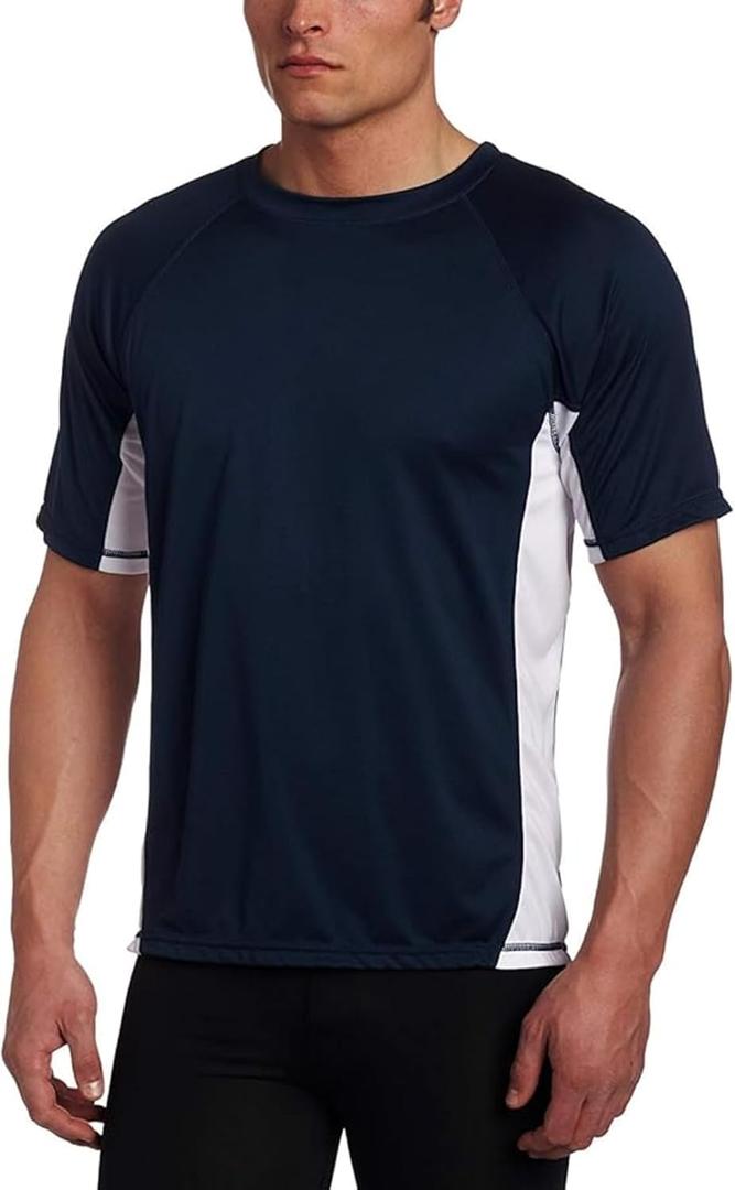 Kanu Surf Men’s Swim Shirt with Short Sleeves – UPF 50+ Rash Guard with Quick-Dry Fabric, Size: 4X