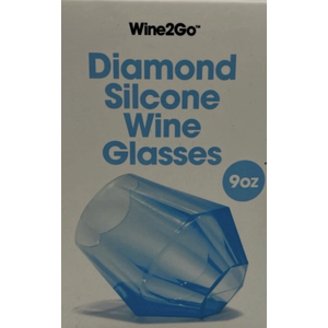 Wine2go Diamond Silicone Wine Glass, 9oz