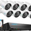 REOLINK 16CH 5MP Home Security Camera System, 8pcs Wired 5MP Outdoor PoE IP Cameras with Person Vehicle Detection, 4K 16CH NVR with 4TB HDD for 24-7 Recording, RLK16-410B8-5MP
