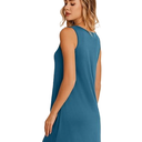 Ekouaer Tank Nightgowns for Women 1 Pack Sexy Night Gown Sleeveless Sleepwear Soft Sleep Dress Button Sleep Shirt, S, Blue green