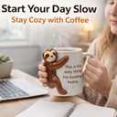 Funny Sloth Hug Coffee Mug - Cute Sloth Gifts For Coworkers Women & Men - White Elephant Gifts for Adults, Funny Office Present