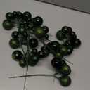 8 Pcs Dark Green Christmas Tree Picks 7.87 Inch Christmas Balls Ornaments Xmas Hanging Decorations for Xmas Tree Topper DIY Wreath Holiday Floral Vase Fillers Crafts Home Decor