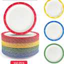 Plates Disposable Heavy Duty 9 Inch, Holiday Paper Plates for Dinner, Heavy Duty Paper Plates for Everyday Breakfast, Lunch, & Dinner Meals, Paper Household Supplies 100PCS