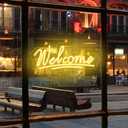 Welcome Neon Sign LED Neon Light for Business Light up Business Sign for Storefront Window Glass Shop Florists Bar Salon Cafes Restaurant Pubs, Housewarming Birthday Party Gifts(16'', Warm White)