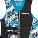 Airhead CAMO COOL Kwik-Dry Neolite Flex Life Jacket for Adults - USCG Approved Life Vest for Women & Men, Watersports Vest for Boating, Wakeboarding & Kayaking, Small, Blue