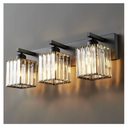 FDPBY Modern Bathroom Vanity Light 3-Lights Modern Black Crystal Bathroom Wall Light Bathroom Vanity Light Fixtures