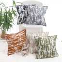 OYIMUA Beige and White Fluffy Decorative Pillow Covers 16x16 Set of 2 | Soft Luxury Accent Throw Pillows for Living Room Couch Bed | Modern Boho Cushion Covers Farmhouse Pillow Cases