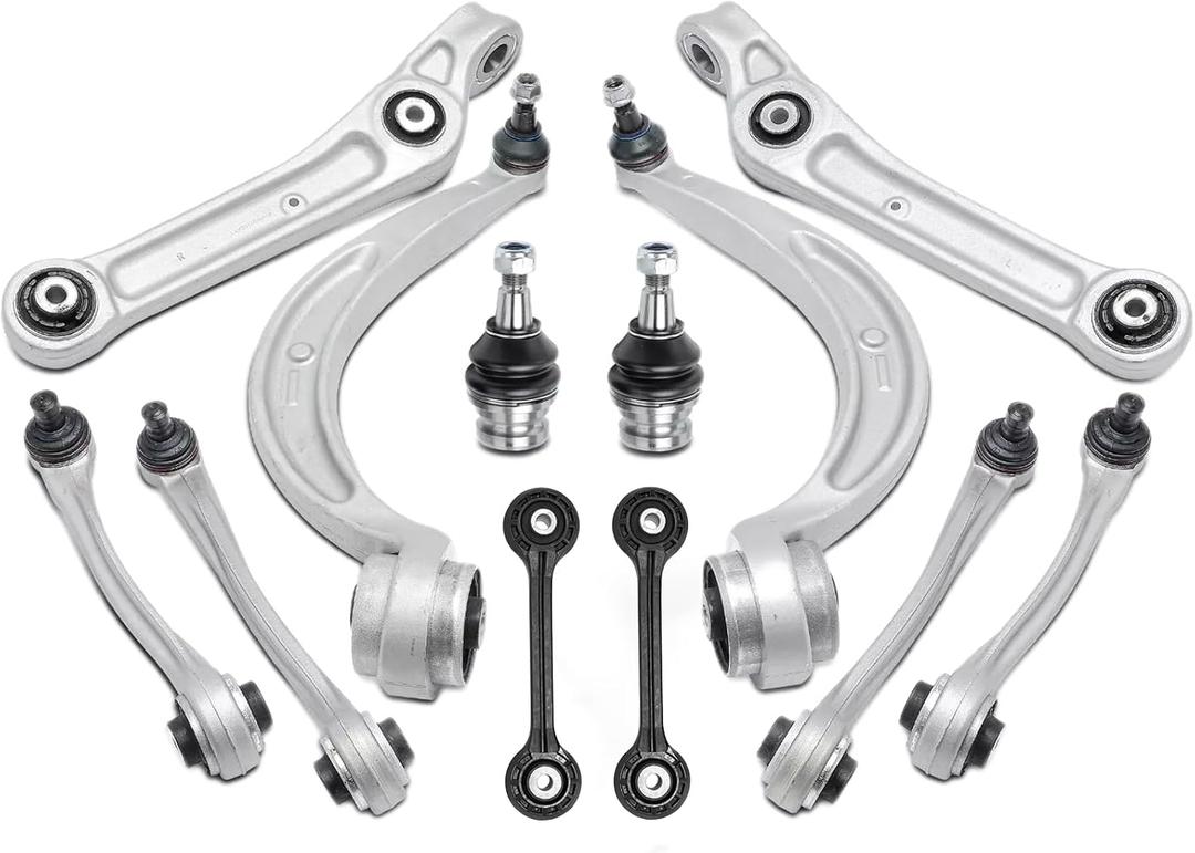 12pcs Front Forward Rearward Upper & Lower Control Arm Compatible with For Audi A4 (allroad & Quattro) 2017-2020, A5 Quattro & A5 Sportback 2018-2023, S4 2018-2023