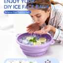 Face Bowl for Ice with Built-in Ice Tray  Collapsible Silicone Facial Ice Bath Bowl for Cold Plunge Therapy, Skin Tightening & Acne Relief  Portable Spa Tool for Home & Travel(Purple)