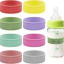 8PCS Silicone Baby-Bottles-Labels for Daycares Writable & Bottles Label Reusable, Bottle Bands for Daycare for Write Name/Date Labels for Baby Bottle Name Bands Anti-Slip
