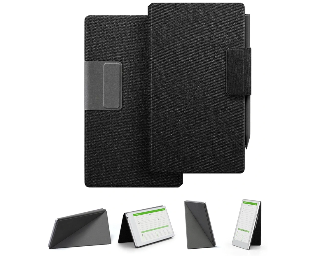 Ayotu Case for Remarkable Paper Pro Move 7.3" with Multi-Angle Stand, 1:1 Fit Smart Folio Cover with Auto Wake/Sleep | Premium Mosaic Weave Cover | Microfiber Lining | Strong(W-Black)