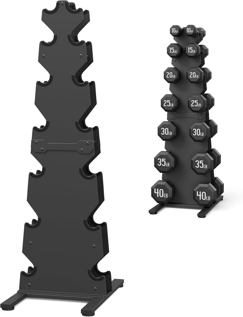 Dumbbell Rack Stand Only, 7-Tier Weight Rack for Dumbbells, Wide-Slot No-Interference Design, Solid Steel Construction Weight Holder for Home Gym, Fitness Equipment Storage Organizer (Rack Only)