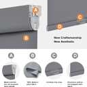 Persilux No Drill No Tools 100% Blackout Roller Shades for Window Blinds Cordless Room Darkening Roller Blinds, UV Protection Thermal Insulated Shades for Home Easy to Install (Grey, 34.5" W x 72" H)
