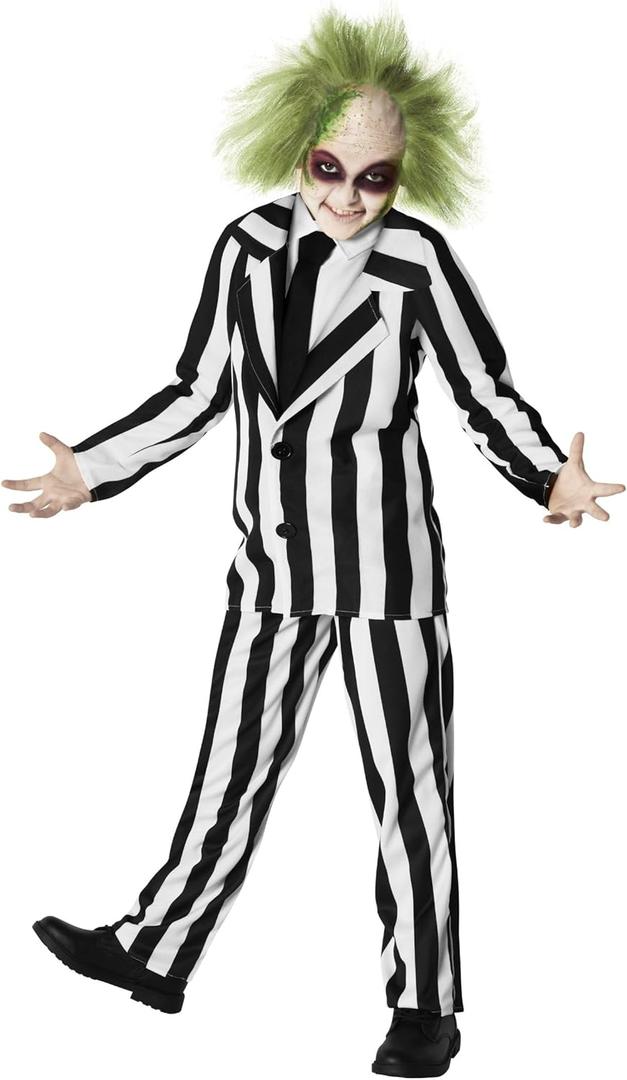 Morph Kids Black And White Striped Suit Costume Halloween Costume For Boys Halloween Costume (Small)
