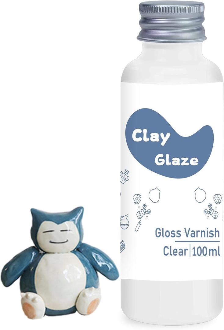 WAN2TLK Air Dry Clay Glaze 100ml, Clay Varnish for Air Drying Clay, Clear Acrylic Varnish for Craft Pottery Waterproof & Gloss Finish