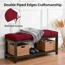 Detiblue 42x16Inch Tufted Bench Cushion,Durable(Cross-Weave Deep Red), 42x16x4