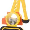 Wooden Excavator Piggy Bank for Kids Boys & Girls, Wood Interactive Coin Bank with Clear Belly, Saving Money Toy, Educational Gift for Toddlers Birthday & Decor