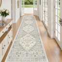 Zesthome Washable Runner Rug 2.5x10 - Stain Resistant Entryway Rug,Ultra-Thin Kitchen Rugs, Anti Slip Backing Runner Rugs for Entrance Laundry Room Indoor Hallway (Beige,2.5'x10')