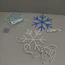 ROCEEI 3 Pcs Snowflake Neon Sign, Snowflake LED Lights Winter Neon Lights USB Window Wall Bar Living Room Decor for Winter Christmas Party Holiday Night Bedroom Gifts (Blue and White)