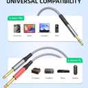 Tisino 1/8" to 1/4" Stereo Y-Splitter Cable-6.6ft, 3.5mm TRS to Dual 1/4" 6.35mm TS Mono Audio Breakout Cord for Phone, CD & MP3 Players, Speakers & Amps