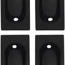 QCAA Solid Brass Rectangular Flush Pull, 3x1-1/8x3/8", Matte Black, Made in Taiwan, 4 Pack
