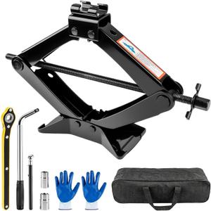 3 Ton (6610 Lbs) Car Jack, Universal Heavy Duty Scissor Jack, Professional Spare Tire Changing Kit with Lug Wrench, Portable Car Emergency Lift Jack Kit for Car, SUV, Sedan, Crossover