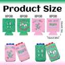 12pcs Mahjong Party Can Coolers, Neoprene Pink and Green Can Sleeve Holder Mahjong Gifts Party Decorations Supplies for Soda Beverage