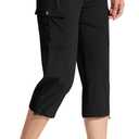 Women's Cargo Capri Hiking Pants Quick Dry Lightweight Summer Pants Outdoor Casual Capris with Zipper Pockets Black XXL