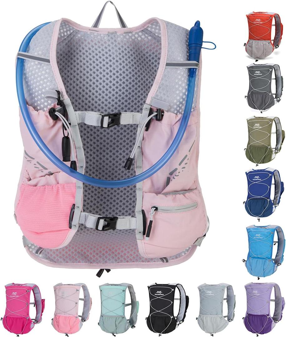 Lightweight Running Vest for Women and Men Hydration Backpack Pack with 1.5L Water Bladder Bag Running Gear Accessories for Hiking Trail Cycling Marathon