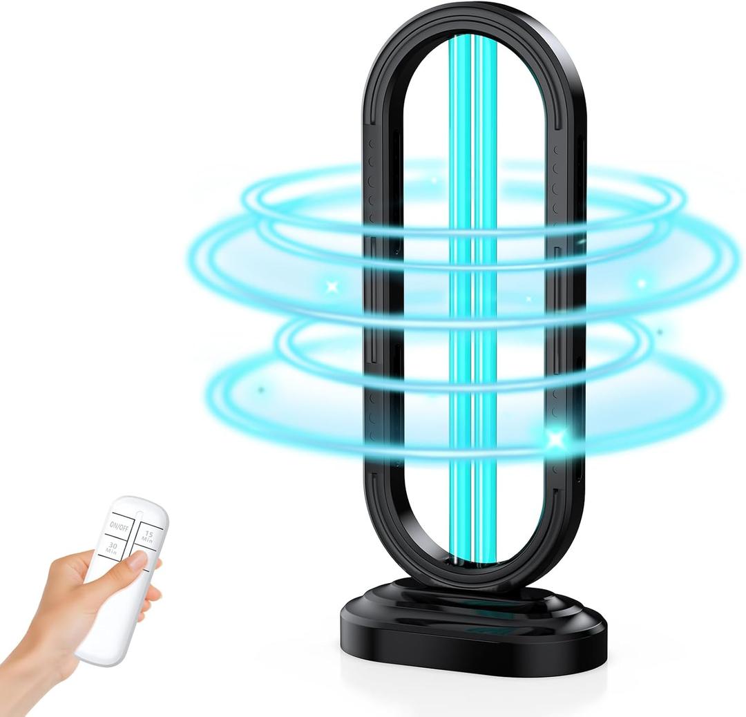 UV Light Sanitizer, Ultraviolet Lamp with Remote Control for Bed Bugs and Dust Mites, Home Disinfection Device UV Lamp for Home, Room & Kitchen, Ultraviolet Light with 3 Speed Timings