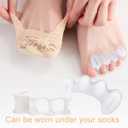 2Pairs Toe Separators Toe Spacers for Women Men to Correct Bunion, Relieve Feet Pain, Foot Alignment, Toe Straighteners for Hammertoes, Plantar Fasciitis (M, Women Shoe Size 9-12.5, Men: 7-11)