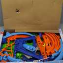 Hot Wheels Track Set with 4 Loops, 3-Way Crash Zone & Motorized Booster, Folds for Storage, with 1:64 Scale Toy Car