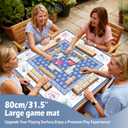 Blue Pink Chinoiserie Mahjong Mat 31.5 x 31.5 in, Grandmillennial Dice Non-Slip Noise Reduction Mahjong Table Mat for American Mah Jong Poker Card Board Games Dominoes