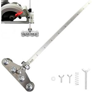 Circular Saw Guide Rail, 31.5in Positioning Calipers for Circular Saw, Stainless Steel Rip Cut Circular Saw Guide, Adjustable Guide Rail for Woodworking Positioning Cutting, 32in
