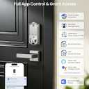 Veise VE017 Fingerprint Smart Door Lock, App Control, 8-in-1 Keyless Entry, Auto Lock, Emergency Power Port, Electronic Touchscreen Keypad, Biometric Smart Locks for Front Door, Satin Nickel