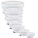 Onlycooker White Mixing Bowls With Airtight Lids,Stainless Steel Bowl,Salad Bowls 7 Piece Colorful Nesting Bowl White Kitchen Accessories,Size 7,3.6,2.7,2.1,1.5,1.1,0.8QT Stackable Design