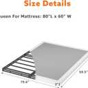 2 Inch Thin Box Spring for Queen Bed Bases - Heavy Duty Metal Mattress Foundation with Fabric Cover,3000 lbs Capacity,Low Profile Queen Size Box Spring Only,Noise Free,Easy Assembly