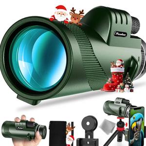 40X60 Monocular Telescope with Smartphone Holder& Tripod, High Power Nitrogen-Filled Monocular for Adults with BAK4 Prism & FMC Lens, HD Monocular Scope for Birdwatching Hiking Concert Travelling