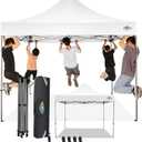 10x10 Pop Up Canopy Without Sidewall,Heavy Duty Canopy UPF 50+ All Season Wind Waterproof Commercial Outdoor Wedding Party Tents for Parties Canopy Gazebo with Carry Bag(10 x 10 ft White)