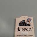 Kitsch XL Satin Bonnet for Sleeping - Softer Than Silk Bonnet For Sleeping Women - Secure Fit, Adjustable, Night Cap For Curly & Textured Hair - Prevents Breakage, Tangles & Thinning - Charcoal