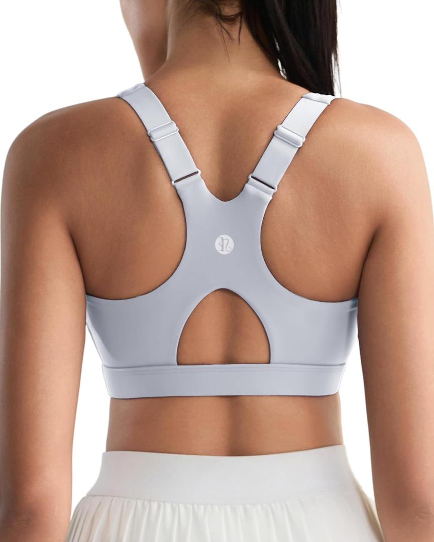 RUNNING GIRL Sports Bras for Women High Support, Adjustable Straps High Impact Sports Bras with Sewn in Pads Workout Bra XL