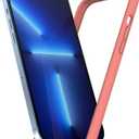 K TOMOTO Compatible with iPhone 13 Pro Max Bumper Case (6.7 Inch), Liquid Silicone Protective Frame [Raised Edge & Drop Protection] Silky and Soft Touch, Coral