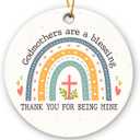 Godmother Ornament 2025, Thoughtful Godmother Gifts from Godchild, Catholic Ornament for Women Men, Baptism Gifts for Friends Neighbors, Adorable Christmas Ornaments for Tree Decorations