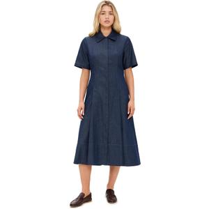 Vince Women's Denim Short Sleeve Shirt Dress (Deep Indigo) Small