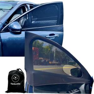 Front Door Driver Side Window Sunshade- 2 Pack car Camping Trip,Double Layer Window Screens Privacy,Durable Elastic Universal mesh Shades fit Most Vehicles. (Fit 43" Wide car Door Frame)