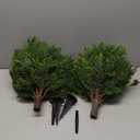 Artificial Cedar Shrub Ball Trees Two 15.8inch with Ground Spikes, can be Planted in The Ground and in pots, Outdoor Artificial Plants Resistant to UV Rays