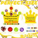 24 Sets Mother's Day Ornament Craft Kit Fun Express Religious Crown Craft Kit with Gems Stickers Holiday Gift DIY Color Your Own Crown Crafts Coloring Kit Headband for DIY Project Activities