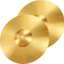 Foraineam 2 Pieces 8-Inch Splash Cymbal Classic Drums Cymbals Percussion Instrument Golden Practice Drum Cymbal for Drum Set